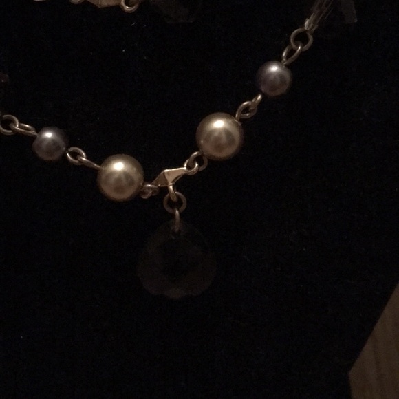 Vintage CaroLee duo strand pearl crystal necklace - Picture 2 of 7